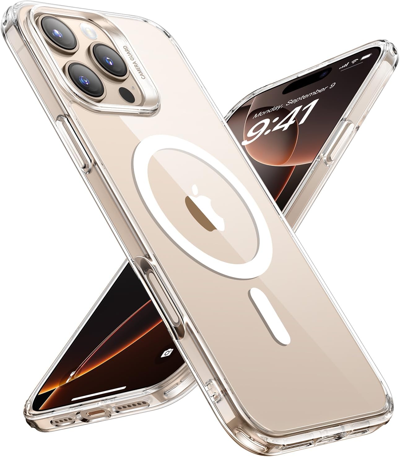 Cases-iPhone 16 Pro, Shockproof Military-Grade, Classic Hybrid Case, Clear & Black