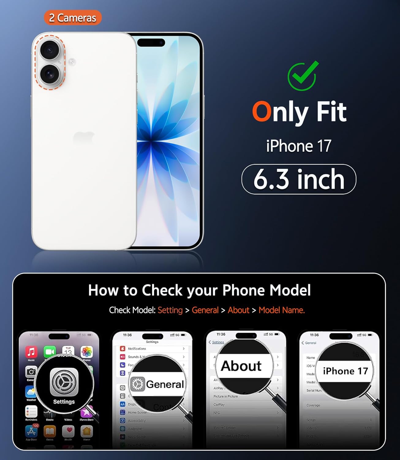 Cases-iPhone 17, Magnetic Translucent Matte, Shockproof Bumper Hard Protective (Black & Clear)