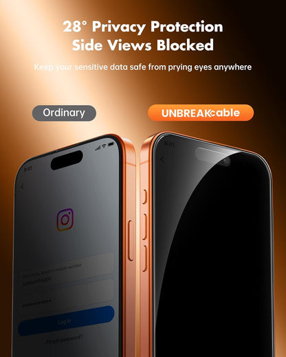 Privacy Tempered Glass iPhone 16/17-Series, Samsung S24/25-Series