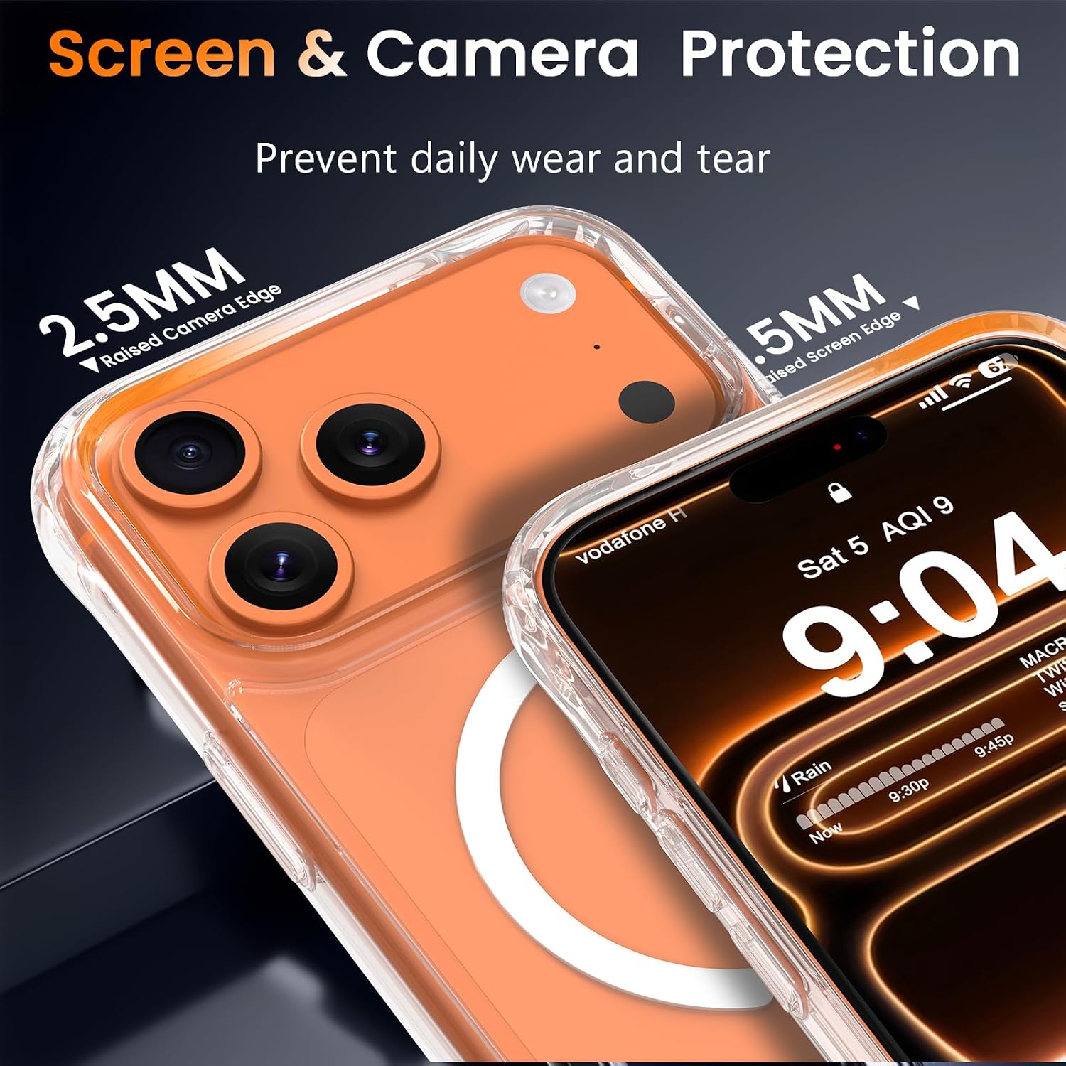 Cases-iPhone 17 Pro Max 6.9-Inch,Clear, Non-Yellowing Anti-Scratch Ultra Slim Transparent Shockproof (Black & Clear)